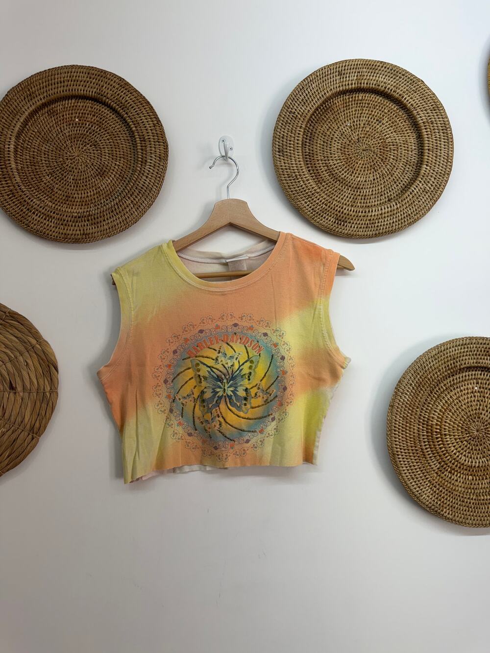 Vintage Y2K 2000s Harley Davidson Cropped Tank Top